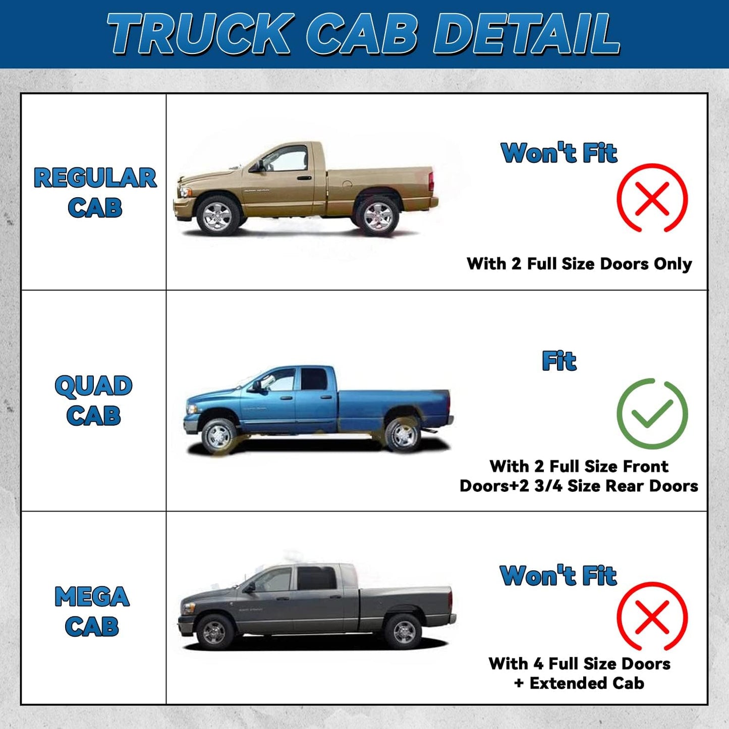 4pcs Front+Rear Smoke Sun/Rain Guard Outside Mount Tape-On Window Visors Compatible with 02-08 Ram 1500 03-09 2500/3500/4500/5500 Quad/Crew Cab