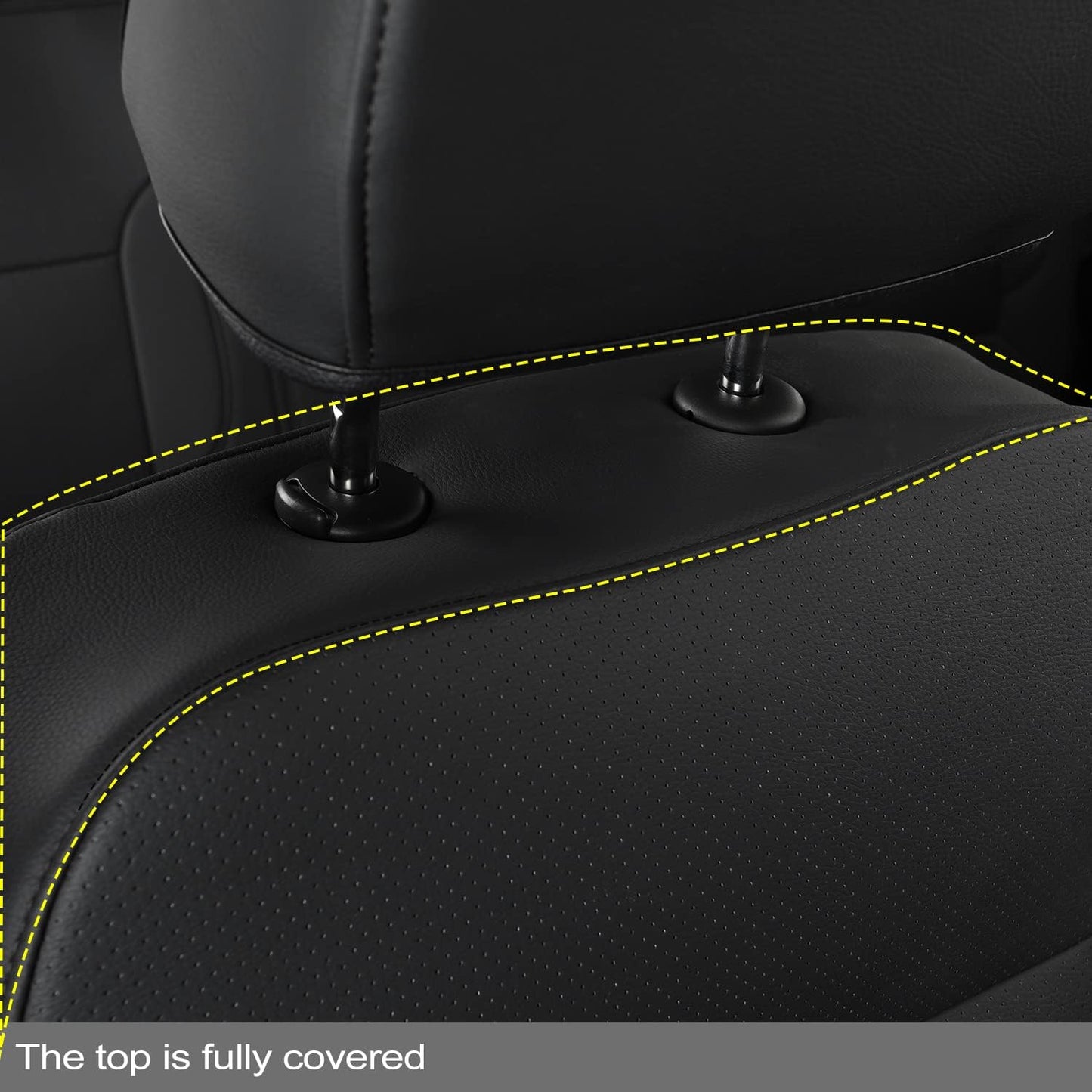 LUCKYMAN CLUB Custom Fit Seat Covers for 2014-2018 Chevy Silverado Sierra 1500 Extended Cab, 2015-2019 Silverado Sierra 2500 3500 Extended Cab (Black)