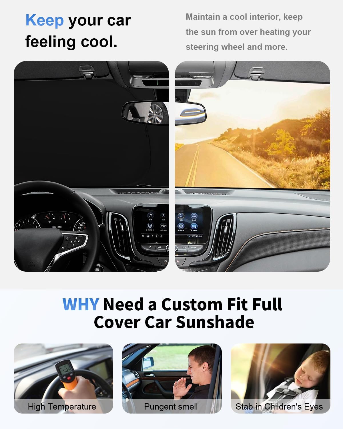 Sun Shade for RX350 Windshield Sunshade Front Window Shield Custom Fit for Lexus RX 2016-2022 Accessories Sun Visor for for Lexus RX 2016-2022 Protector Foldable Blocks UV Rays Heat