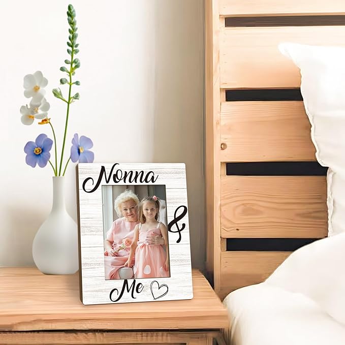 Nonna Gifts Picture Frames - Grandma Photo Frame, Nonnas Grandma Gifts for Birthday from Grandkids Grandchildren, Nonna and Me Picture Grandmother Photo Frames for Home Bedroom Decor, 5x7