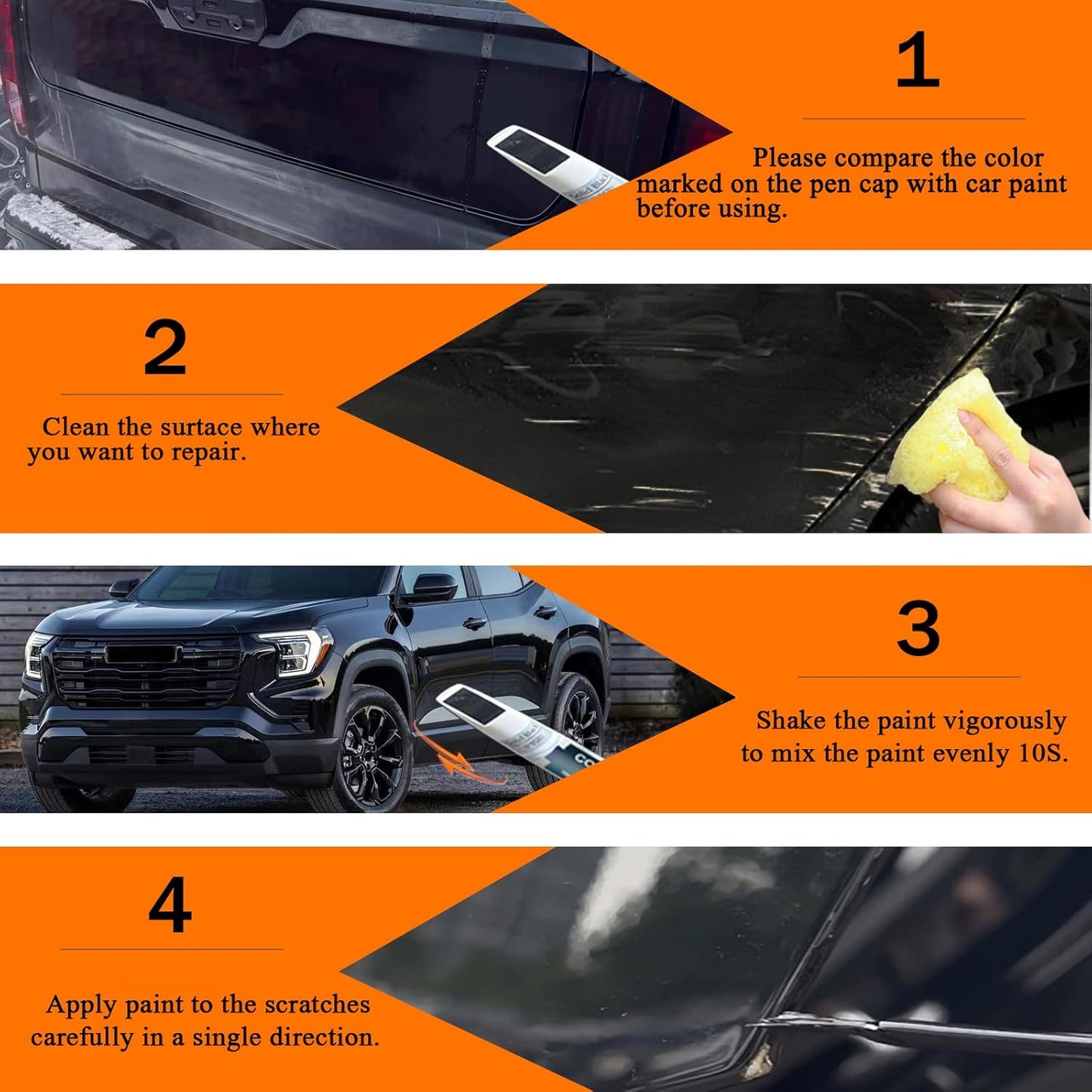 Onyx Black/Void Black(GBA/WA8555) Touch Up Paint for GMC, Car Paint Pen Scratch Repair Two-In-One Touch Up Paint, Premium Car Scratch Remover for Deep Scratches
