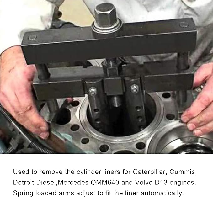 Universal Cylinder Liner Puller Assembly Compatible with Mack Cummins CAT Caterpillar, Works on Heavy Duty Diesel Engines Wet Liners from 3-7/8” to 6-1/4” Bore, Replace PT-6400-C, 3376015, M50010-B