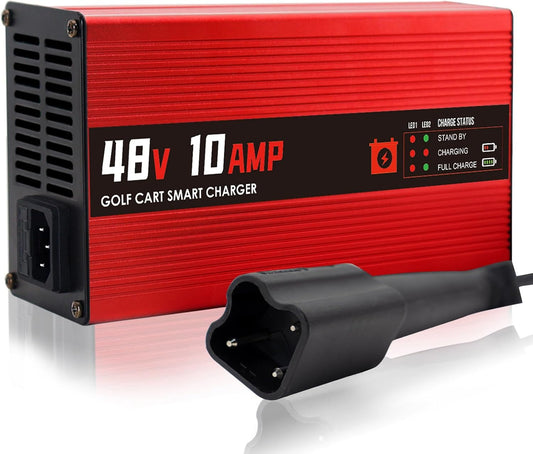 48V 10AMP Golf Cart Battery Charger for 48 Volt G29 Drive & Drive 2 Golf Carts Lead-Acid Battery Smart Charger with 3-Pin Leaf Plug