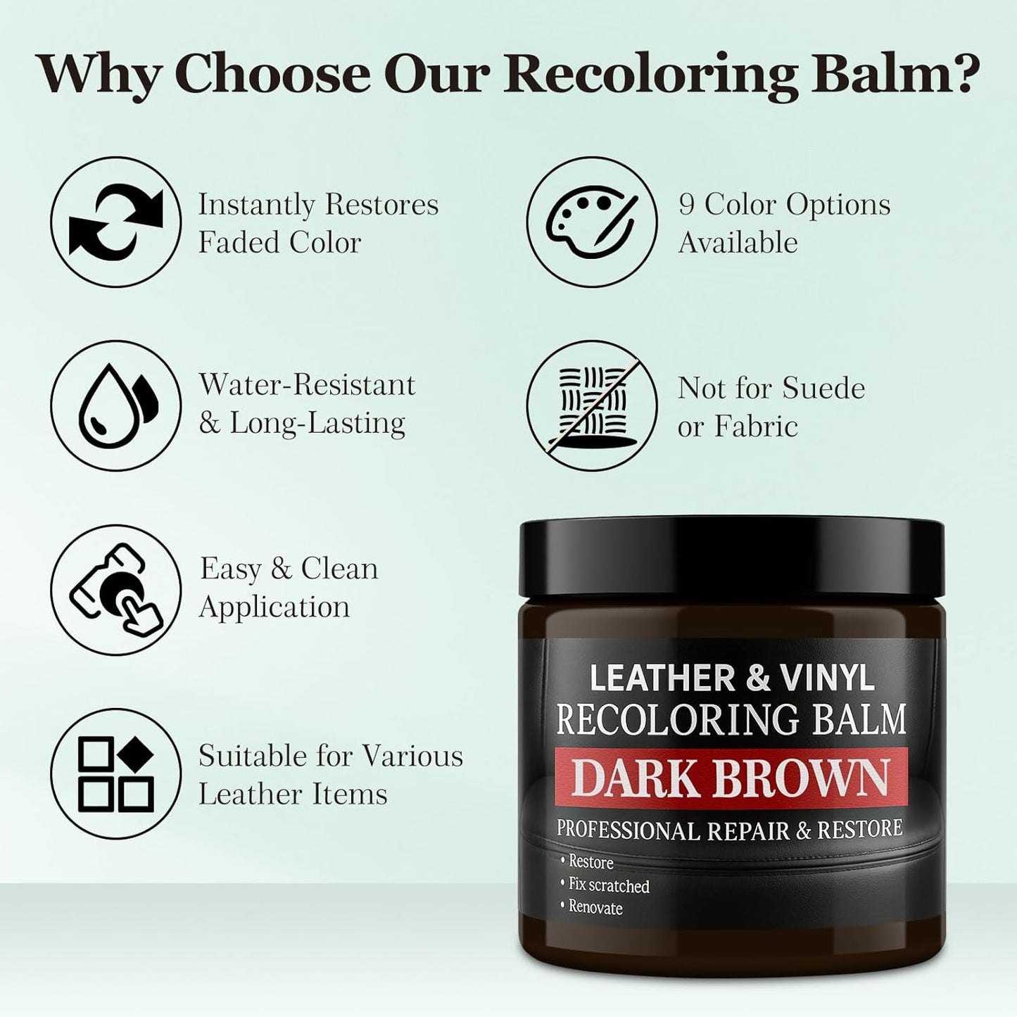 Leather Color Restorer, Leather Recoloring Balm, Scratch Remover, Leather Dye, Leather Paint with Leather Conditioner, Leather Repair Kit for Furniture Couches Car Seats Shoes, White