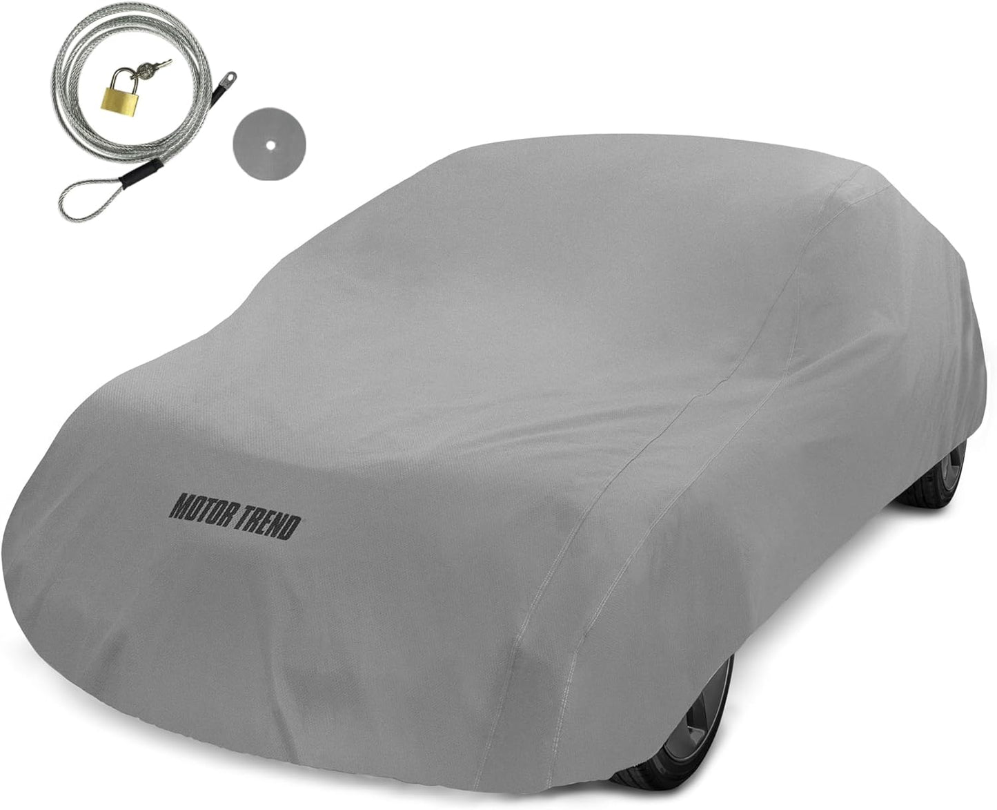 Motor Trend Breathable Lightweight Car Cover, Anti-Moisture Build-Up Water-Resistant Scratch-Resistant Travel-Friendly, Universal Fit for Cars SUVs Trucks Vans All-Weather Outdoor/Indoor, (M) 170" L