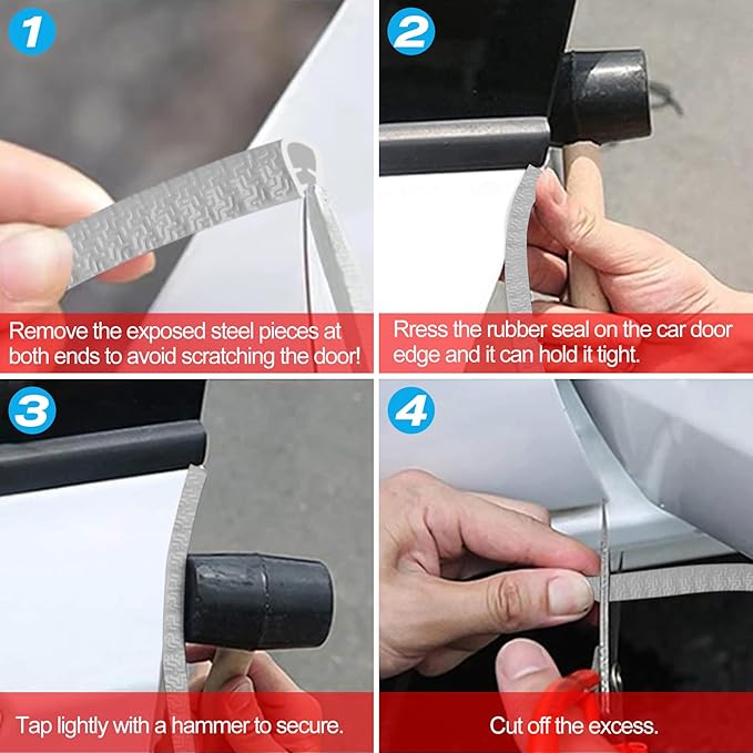MYFAMIREA 33Ft(10M) Long Car Door Edge Guards, U Shape Edge Trim Rubber Seal Protector Car Door Protection Anti-Collision Rubber Clips Easy to Cut No Need Adhesive Fit for Most Vehicles| Grey