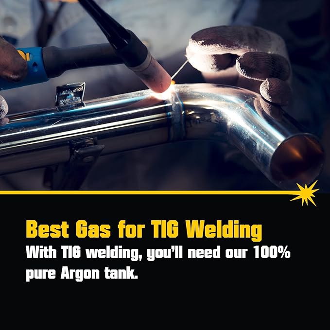 PrimeWeld 100% Argon Gas Welding Tank Full 40CF | DOT 3AA | USA CGA 580 Valve | Best Gas for TIG Welding Applications | Cylinders Full & Ready to Use