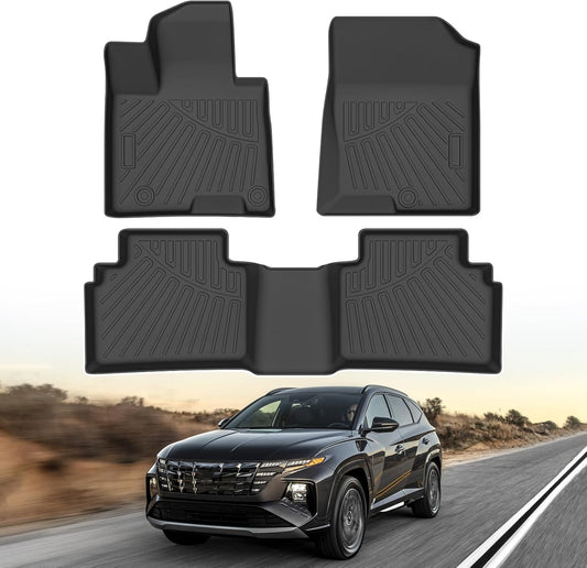 Powerty Floor Mats for 2022-2025 Hyundai Tucson(Non-Hybrid Models) Accessories All Weather Floor Liner 3D TPE 1st & 2nd Row Floor Mat Heavy-Duty Floor Liners(NOT for Hybrid)
