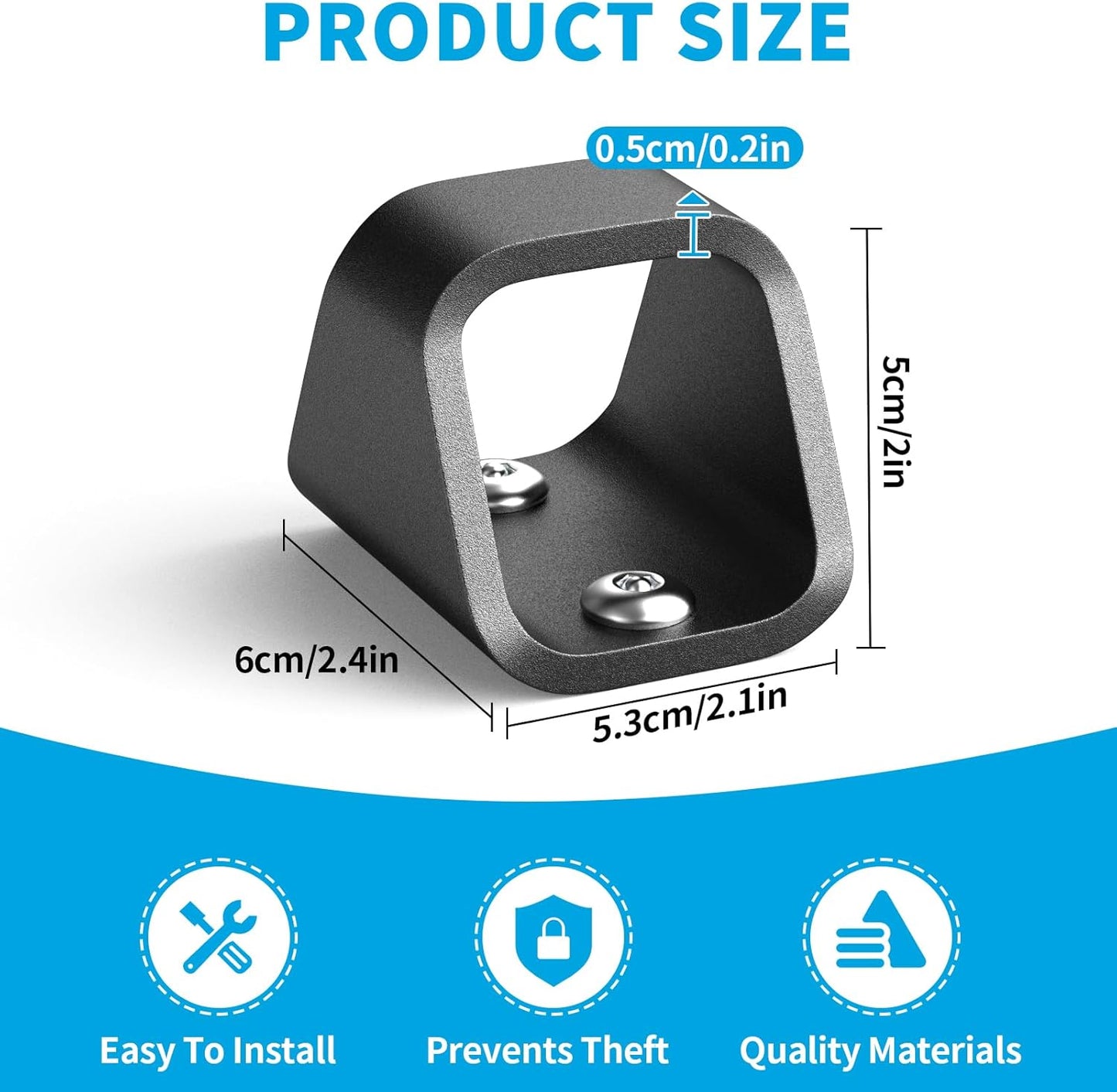 KHAMAL Security Anchor for Chain With 2 Protected Expansion Bolts - Heavy Duty Security Ground Anchor, Anti Theft Floor and Wall Ground For Motorcycle, Bicyle, Trailer, Scooter Bike Lock