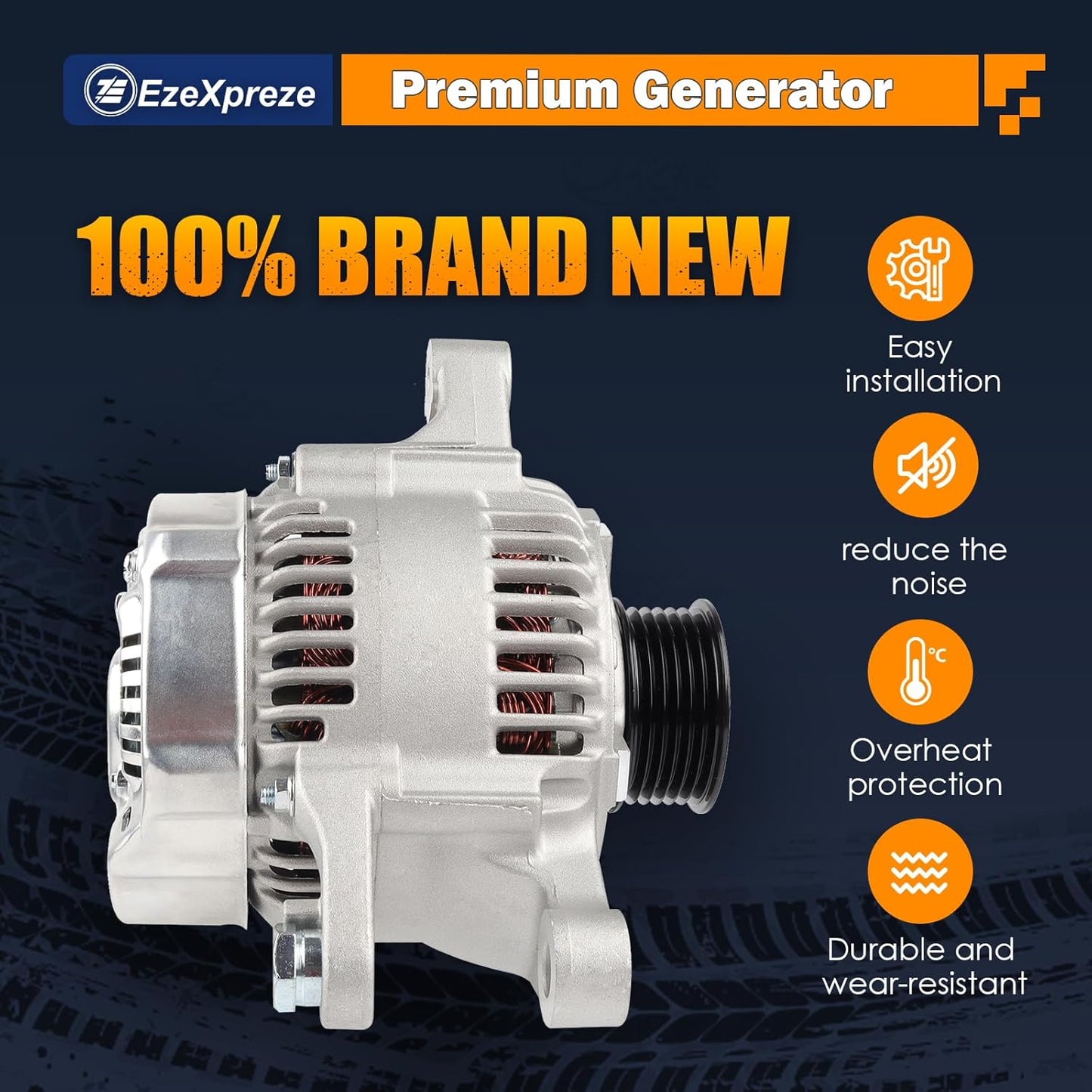 Ezexpreze L4 1.8L 13878N Alternator Replacement for Toyota Corolla 2003 2005 2006 2007 2008, Matrix 2003-2008, Celica 2000-2005, for Pontiac Vibe 2003 2004 2005 2006 2007 2008 Replace# 27060-0D110