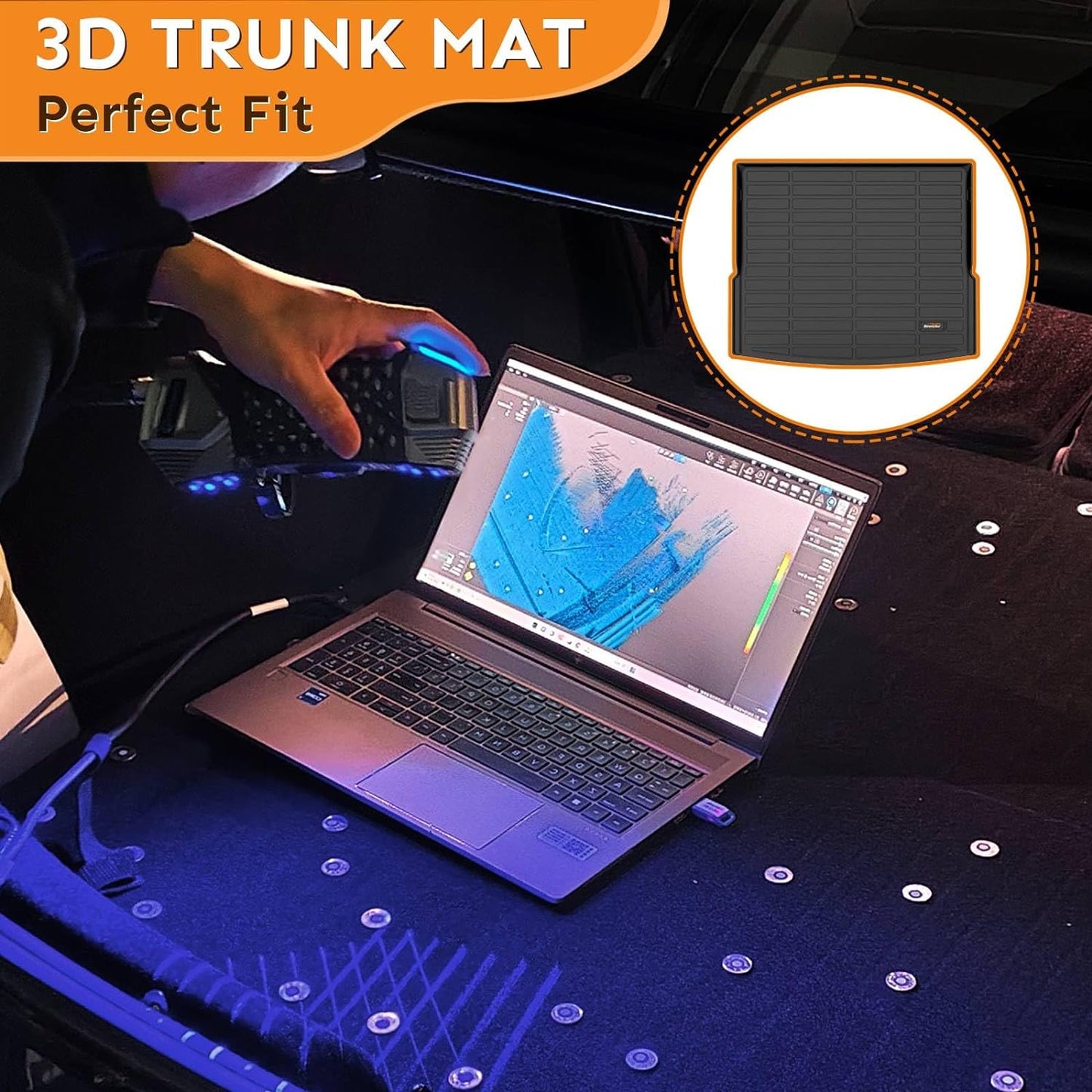 Binmotor-Floor Mats & Cargo Liner Set for Toyota Corolla 2014-2019(Only Sedan), Corolla Cargo Mat Trunk Mat, TPE All Weather Car Floor Mat for Toyota Corolla Trunk Liner Floor Liners Accrssories Mats