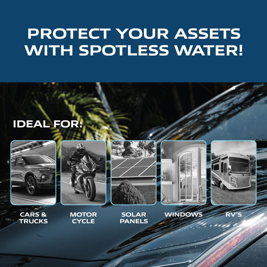 Spotless Water Systems - DI-120, Simple Window, Solar Panel, RV & Car Wash System, Works for All Vehicles, Motorcycles, Bikes, Boats, Planes, Yachts, Towel Drying Eliminated