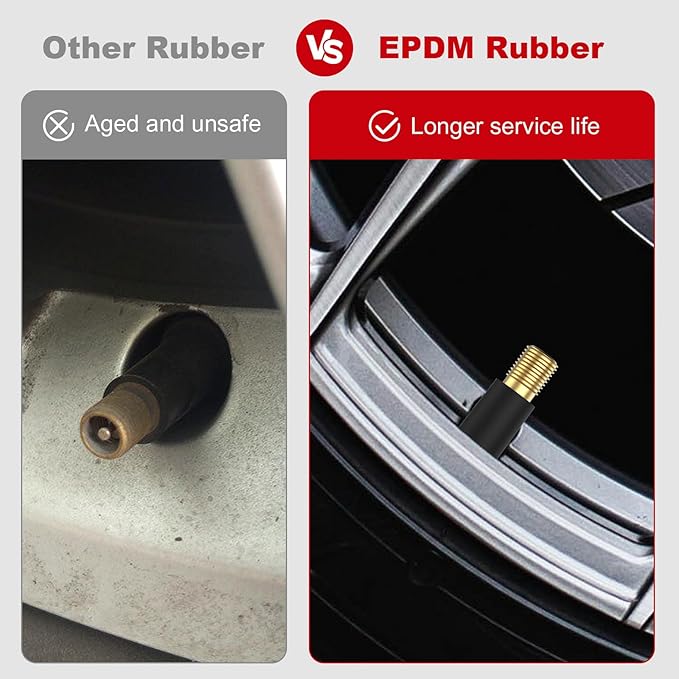 SUNSOUL TR413 Brass Stem EPDM Rubber Snap-in Tire Valve Stems for 0.453 Inch 11.5mm Rim Holes, Pack of 5pcs Valves