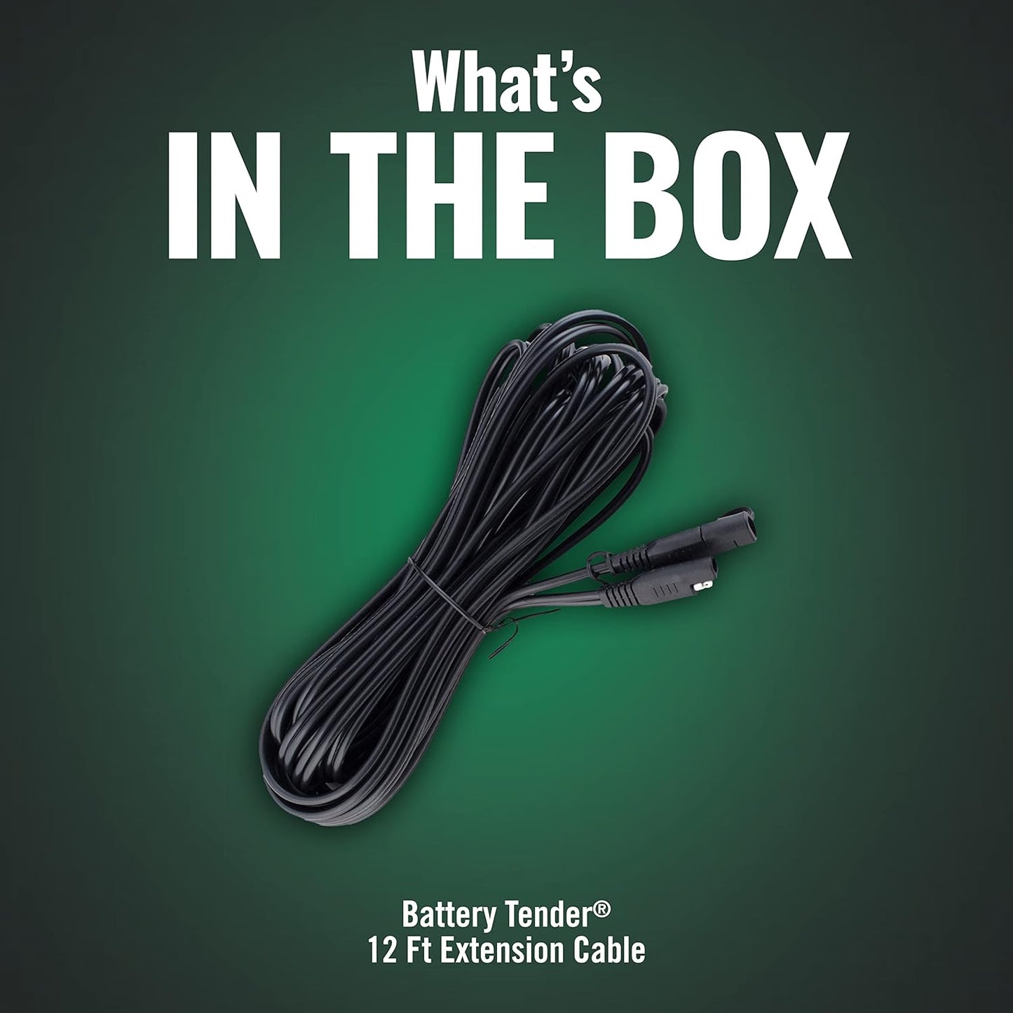 Battery Tender 12 Foot Extension SAE Cable - Designed for Use with Battery Tender Chargers - Quick Connect Plugs for Easy Connection to Motorcycle, Cars, ATVs and More - 081-0148-12