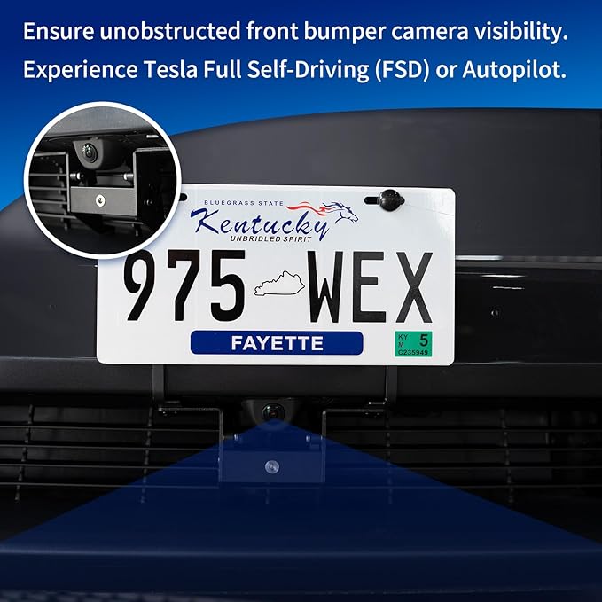 2026 2025 Tesla Model Y Front License Plate Holder(No Drill, Custom Lock) License Plate Frame for 2025 Tesla Model Y