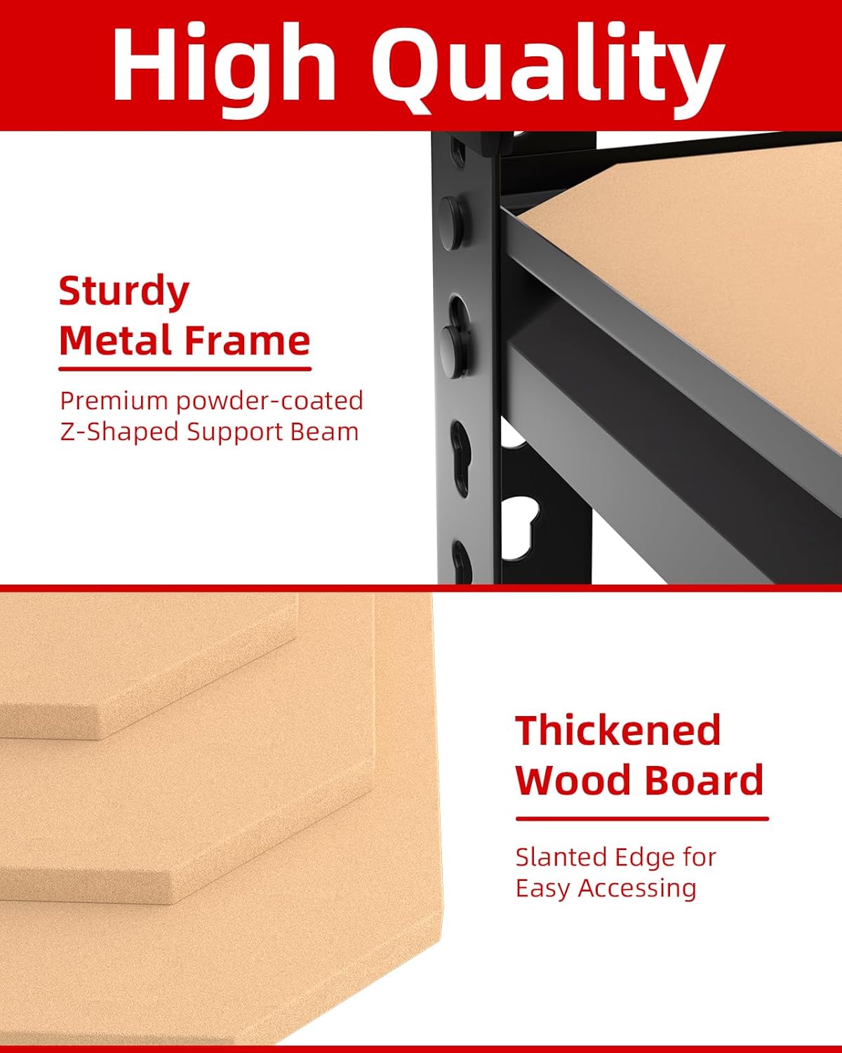 PrimeZone Heavy Duty Garage Storage Shelves - 48" W X 24" D X 72" H Adjustable Metal Shelving Unit, 5 Tier Industrial Shelves for Storage Standing Utility Rack for Warehouse, Basement, Black, 10 Pack