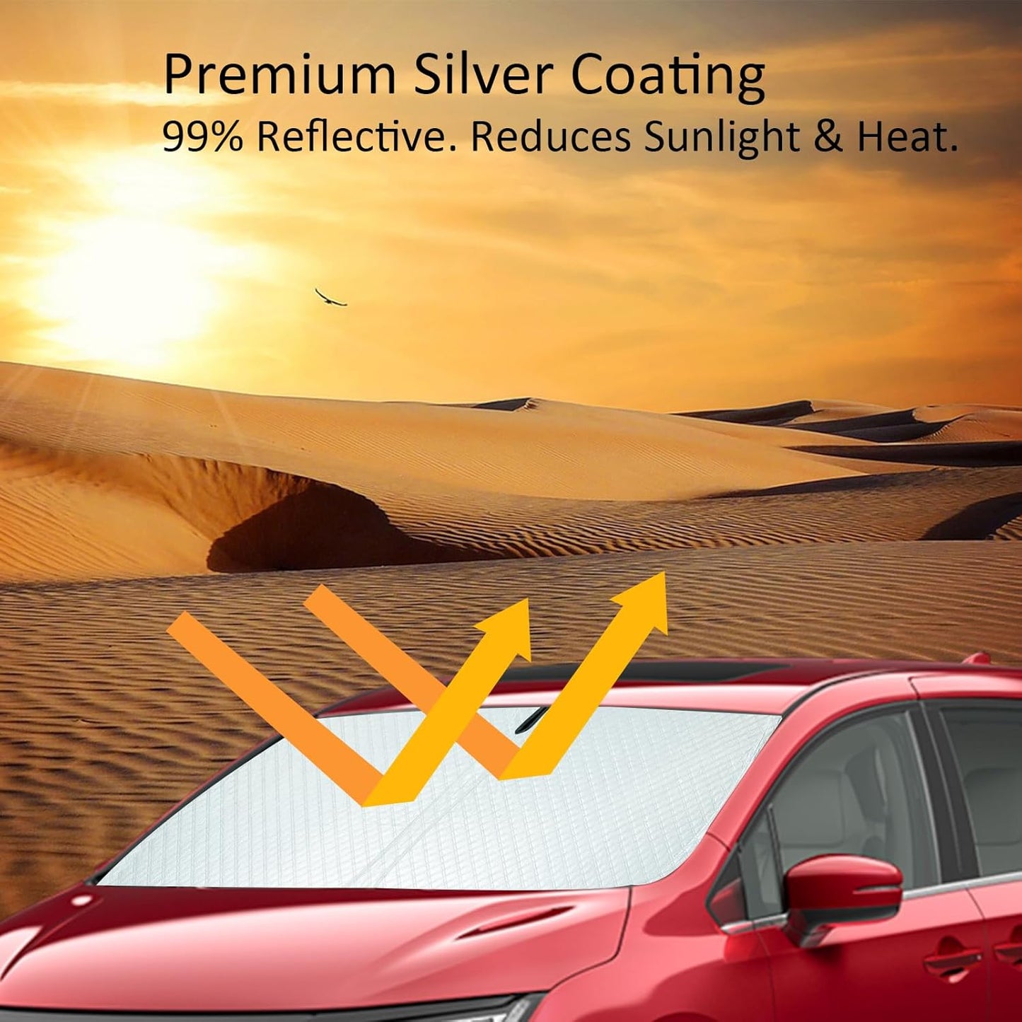 Car Windshield Sun Shade 5 Layers Thick for Volkswagen Atlas 2018-2024 2025 - Front Window Sunshade Sun Visor Accessories - Protector for VW Atlas Vehicle Reflect UV Sun and Heat