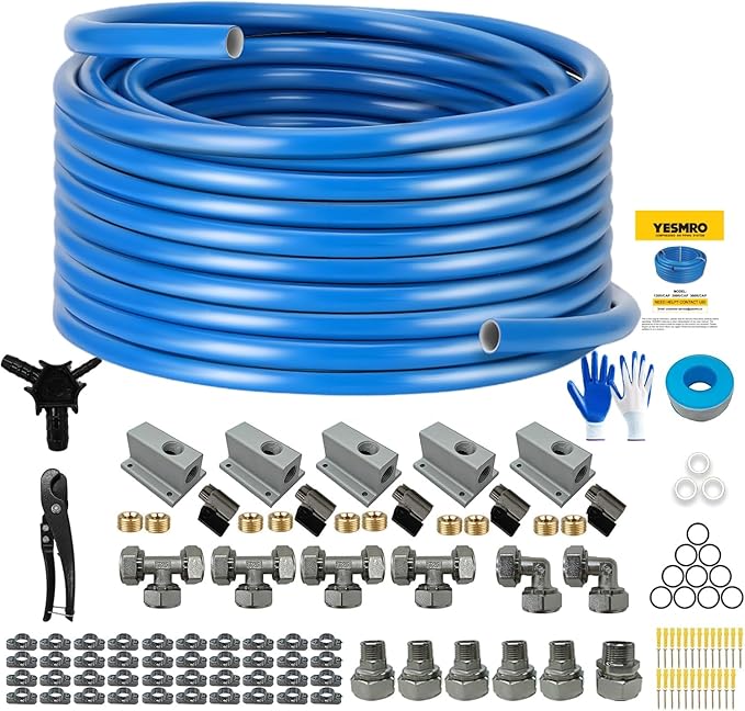 Compressed Air Line Kit,3/4" HDPE Aluminum Piping System,Air compressor Hose kit for Shop Garage Air Line Kit,Leak Proof (200FT)