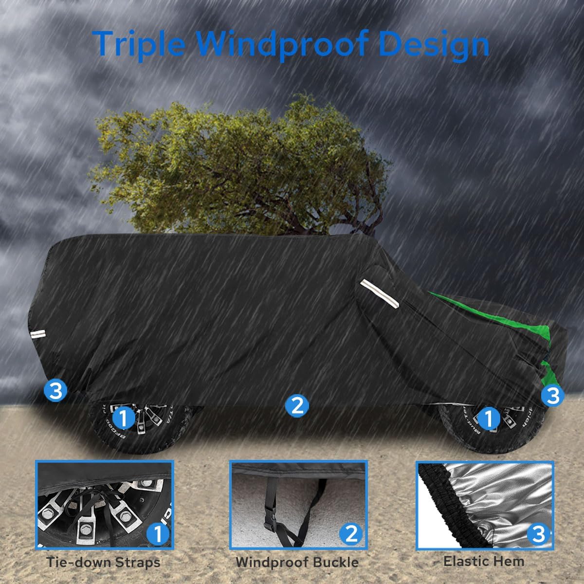 Avecrew for Jeep Wrangler Cover Waterproof 4 Door, All Weather for Jeep Rain Cover for Automobiles, Outdoor Full Exterior for Jeep Covers Fits JK JL TJ YJ CJ （Green）