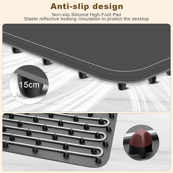 Food Warming Mat,Electric Warming Tray,Versatile Full Surface Heating,Silicone Heating Mat with 3 Temperature Settings and Auto-Off,Food warmer mat for Parties, Buffets Party, Home,Travel
