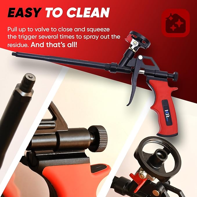 Luft Professional Expanding Foam Spray Gun (40 Insulation Guns + 360 Extenders) PU Insulating Applicator Heavy Duty Metal Body Dispensing Foam Gun Suitable for Caulking, Filling, Sealing (40 Pack)