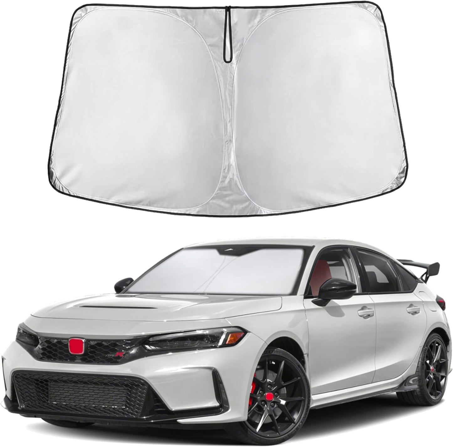 for Honda Civic 2022-2024 2025 Windshield Sunshade - EcoNour 240T Polyester Material Cars Sun Visor Reflector Blocks UV Rays - Foldable Sunshade Interior Protection-Honda Civic Accessories