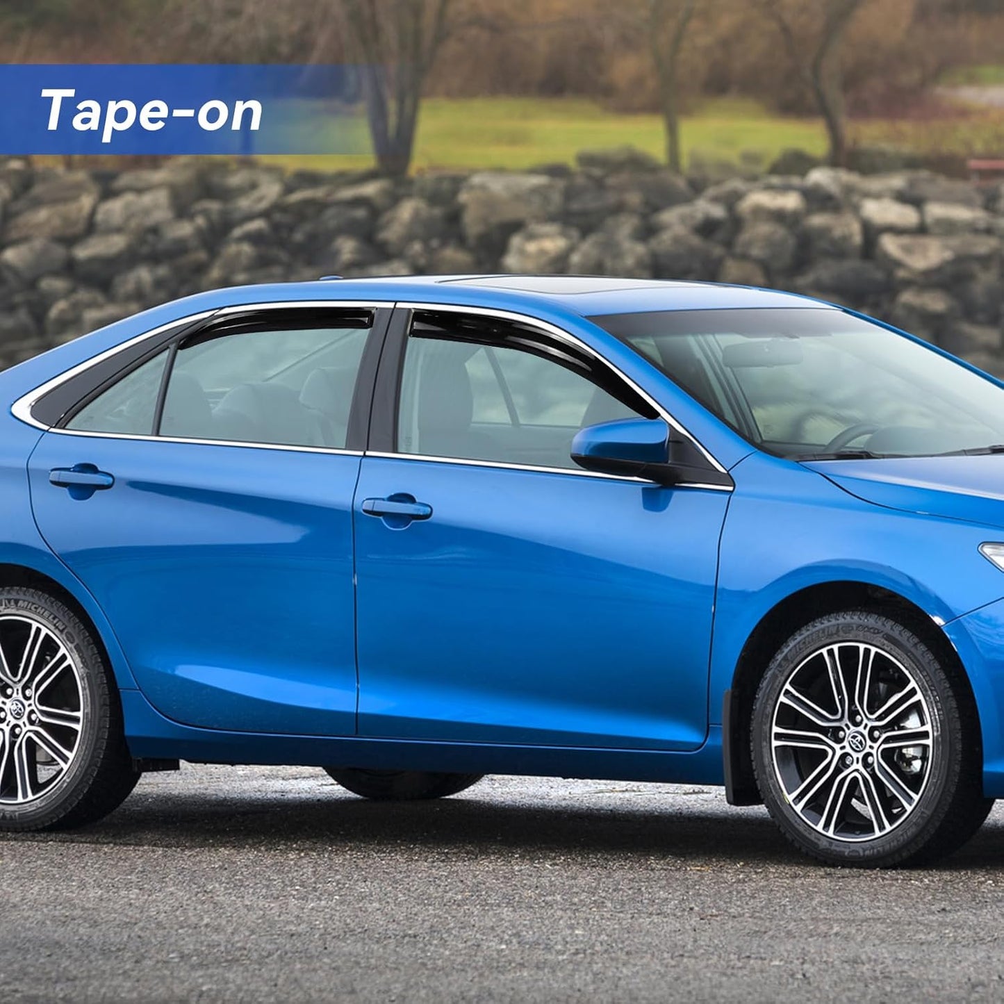 Window Visors Rain Guards Shield for 2012 2013 2014 Toyota Camry, Out-Channel Window Vent Wind Deflectors Visors Shades for 12 13 14 Camry