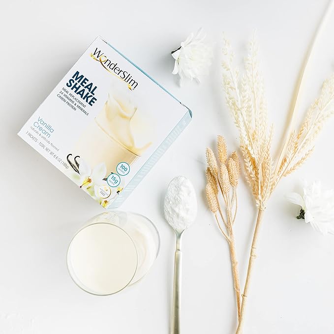 WonderSlim Meal Replacement Shake, Vanilla Cream, 15g Protein, 24 Vitamins & Minerals, Gluten Free (7ct)