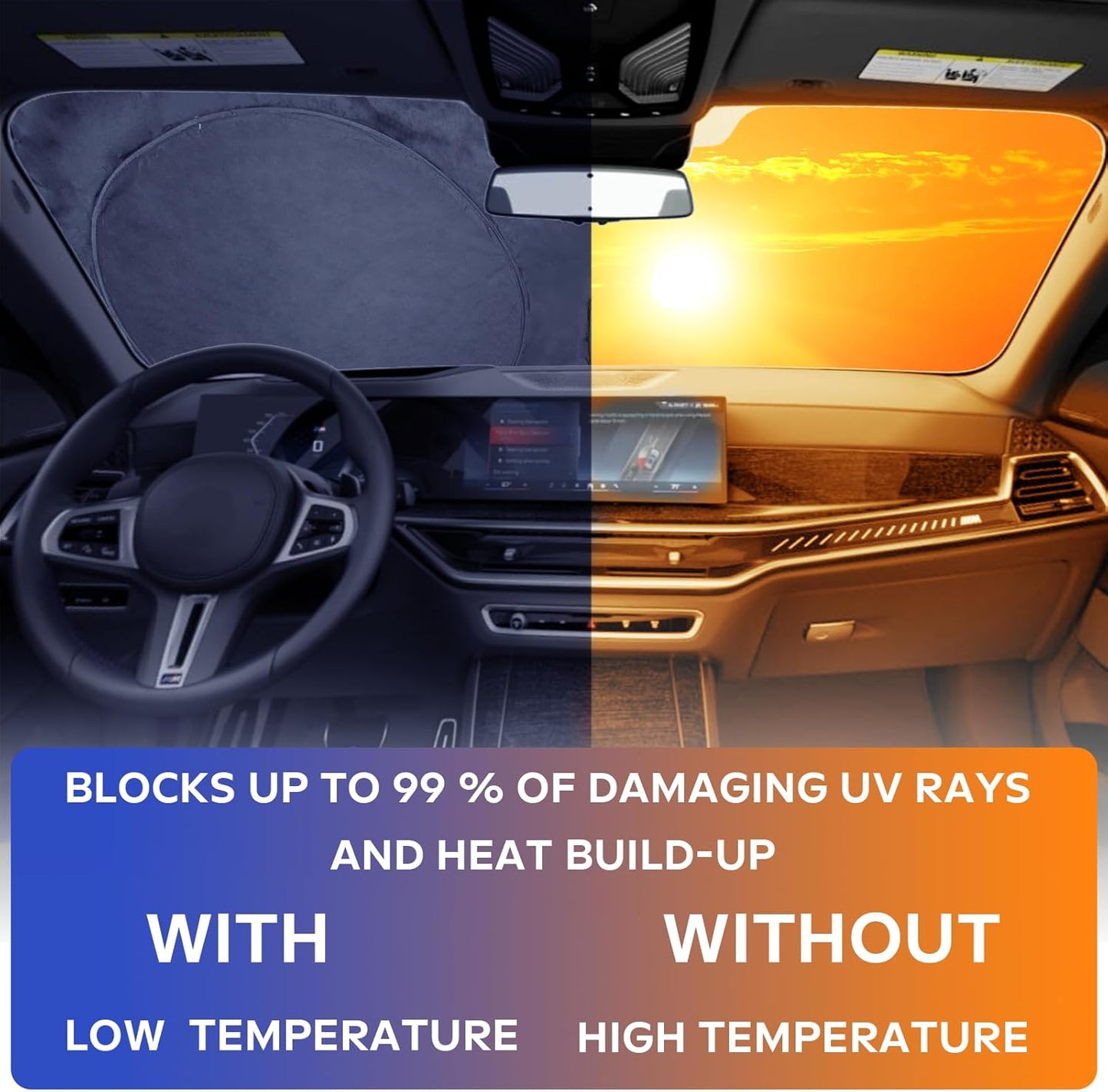 INSAUTO for 2019-2023 2024 2025 BMW 3 Series Car Windshield Sun Shade Sunshade for 2022-2025 B&W 3 Series 330i M340i Sun Protector Front Window Windshield Cover Fit 3-Series 3 Series Accessories