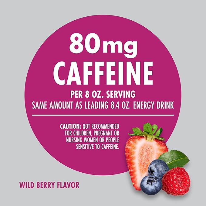 V8 +Energy Wild Berry Juice Energy Drink, 8 fl oz Can (24 Pack)