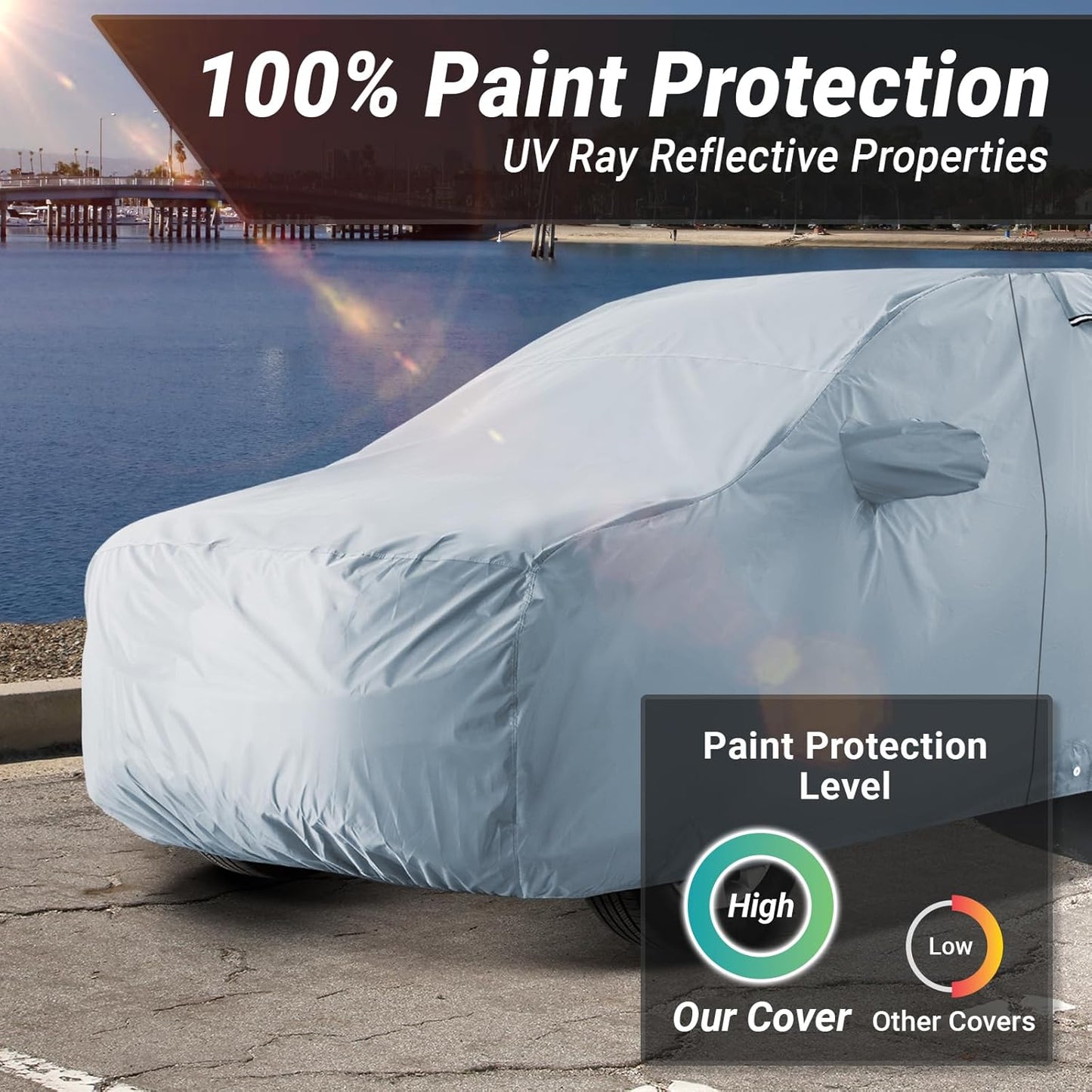 iCarCover Premium SUV Car Cover for 1978-1996 Ford Bronco w/o Spare Tire, Waterproof Car Cover for All Weather, Rain Snow UV Sun Protector for Automobiles, Full Exterior Covers Indoor Outdoor