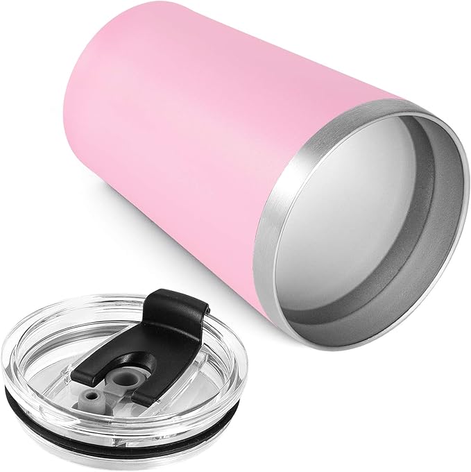 VEGOND 12oz Tumbler Stainless Steel Tumbler bulk Vacuum Insulated Double Wall Travel Tumbler with Lid and Straw Reusable Tumbler, Pink 6 Pack