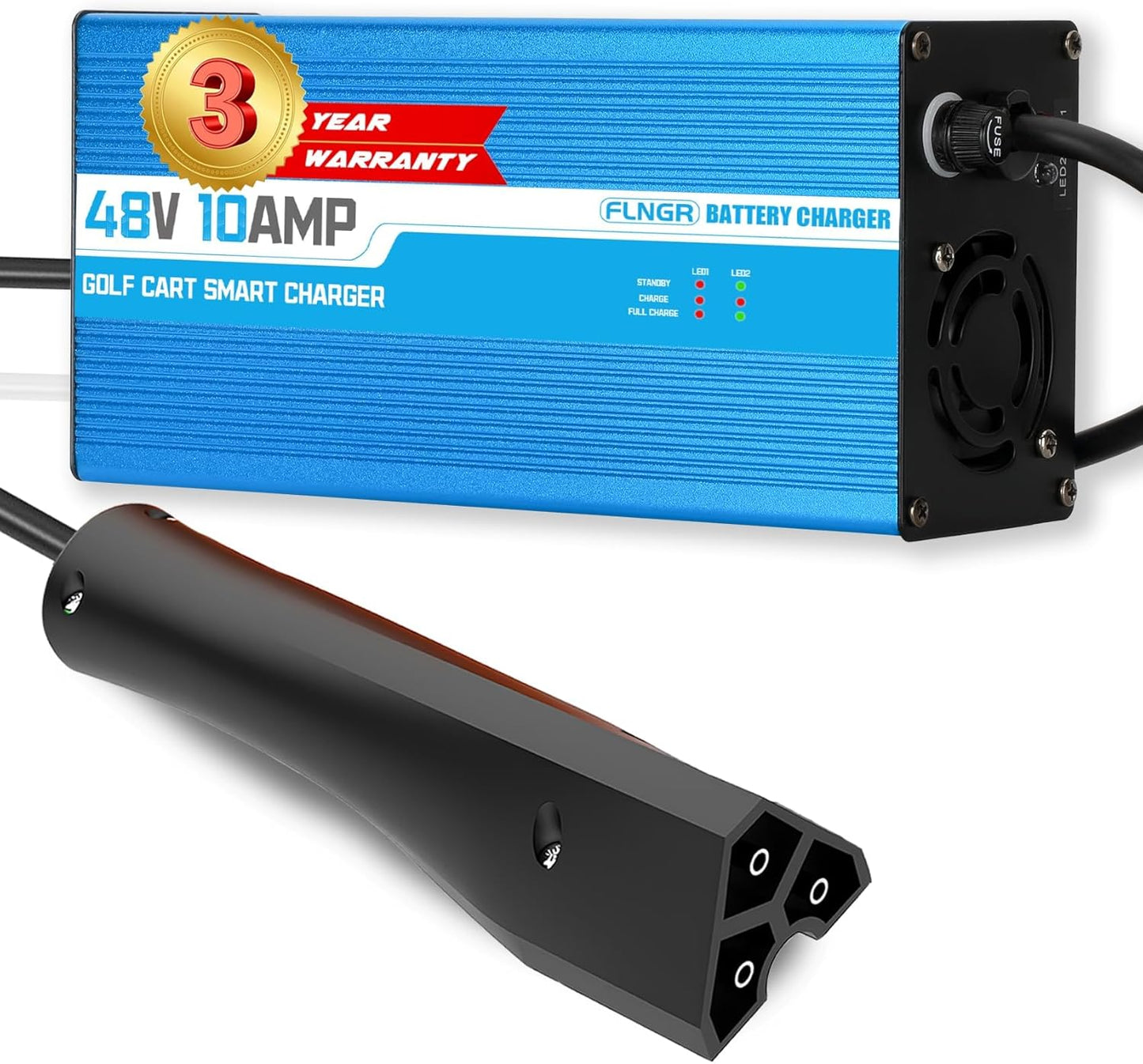 10 Amp 48 Volt Golf Cart Battery Charger for EZGO RXV&TXT,with Trickle Charge,Replace ezgo Charger 48 Volt
