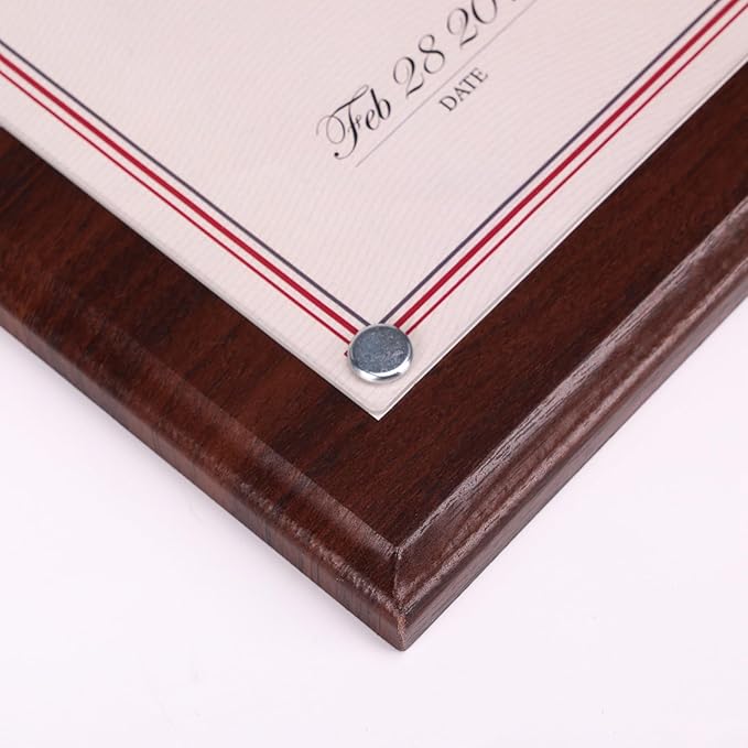 PETAFLOP Brown 8.5x11 Picture Frame, Certificate Award Document Plaque Wall Mounted Display, Single