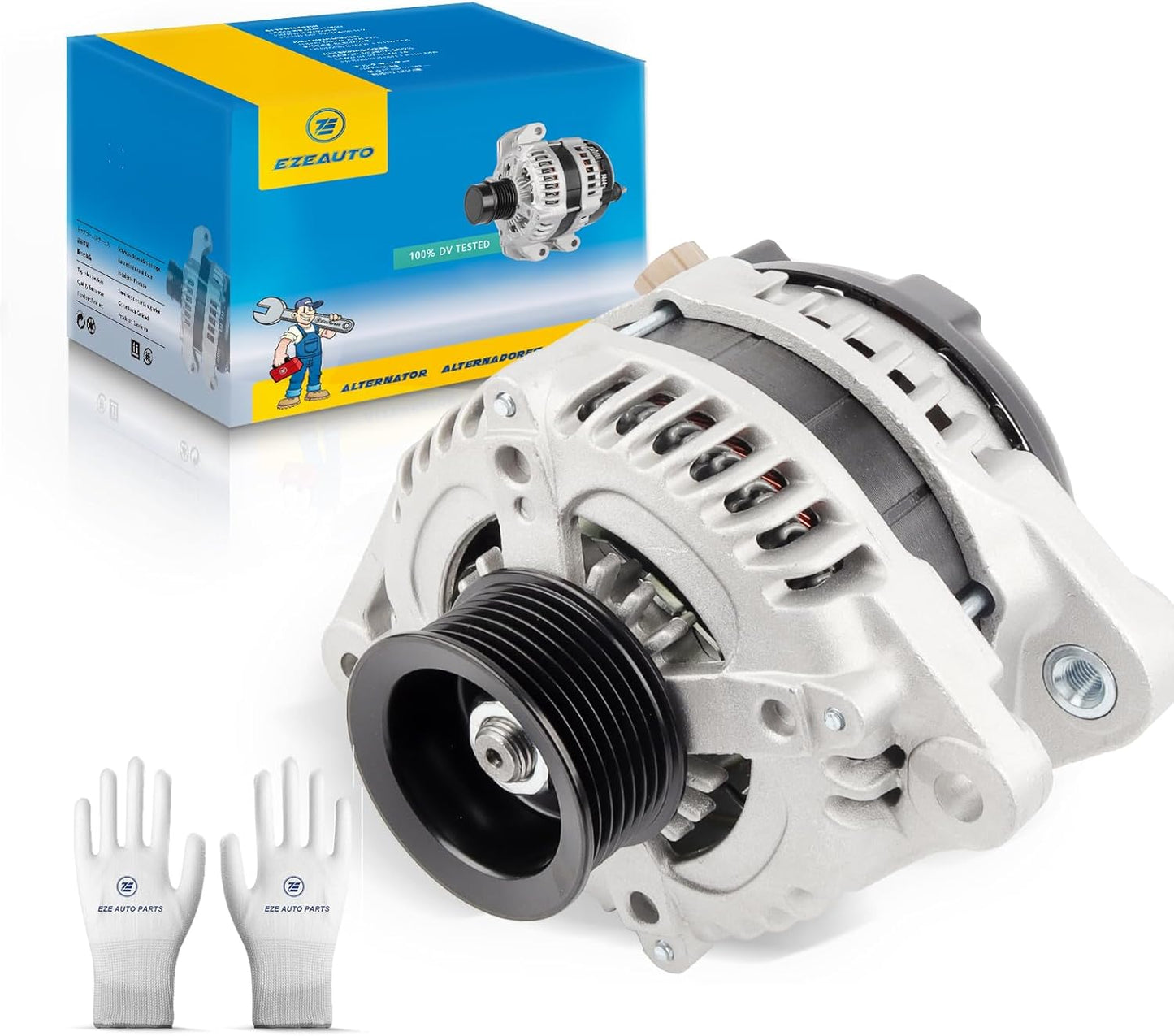 Ezexpreze 11390 Alternator Replacement for 2.4L Honda Accord 2008 2009 2010 2011 2012,Acur.a TSX 2009 2010 2011 2012 2013 2014 130A,12V,CW,7-Groove Pulley, OE#11390,1042105890,12870