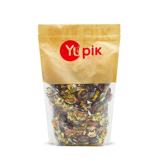 Yupik Butter Toffees Candies, 2.2 lb (35.2 oz), Individually Wrapped, Semi-Soft Caramels, Rich & Creamy, Chocolate, Milk, & Coffee Flavors, Delicious Snacks, Ideal for Gifting, Halloween & Holidays
