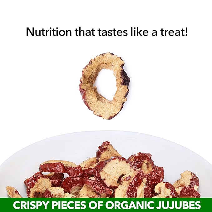 USDA Organic California Grown Pure Jujube Product | JUJUME Crisps | Sweet Jujube Chips | ZERO Added Sugar or Preservatives | All-Natural Healthy Snack | 1-pack 6 oz. bag