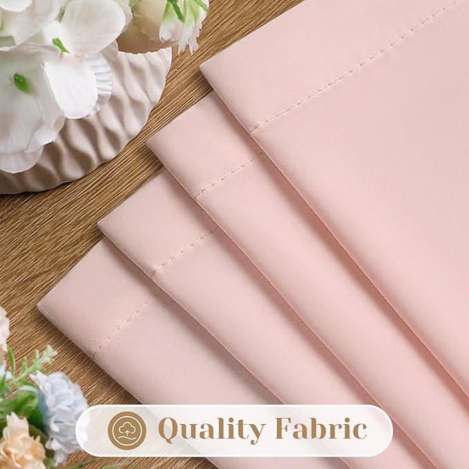 HOMEIDEAS Non-See-Through Blush Pink Privacy Sheer Curtains 52 X 84 Inches Long 2 Panels Sheer Curtains Light Filtering Window Curtains Drapes for Bedroom Living Room