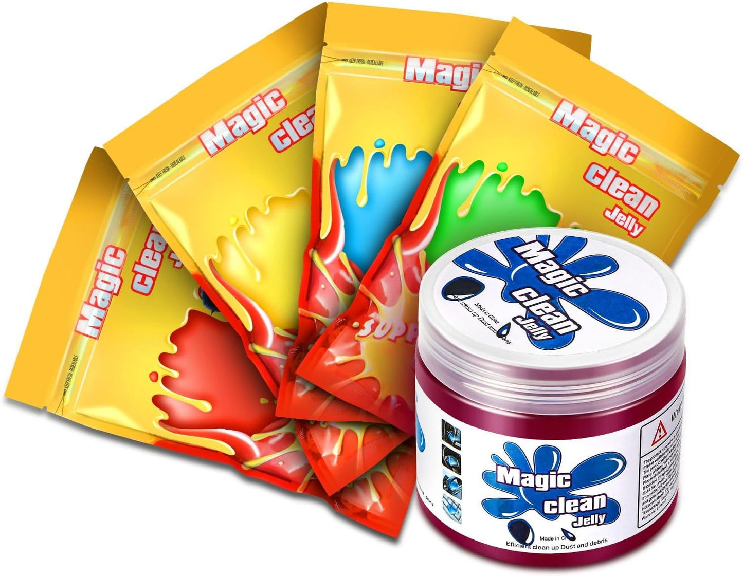 DNA MOTORING 5 Pack Car Cleaning Gels Auto Detailing Tools Cleaning Putty Car Interior Cleaner, Car Jelly Cleaner, Keyboard Cleaner, Car Cleaning Supplies Car Gifts for Men Women, TOOLS-00150-N