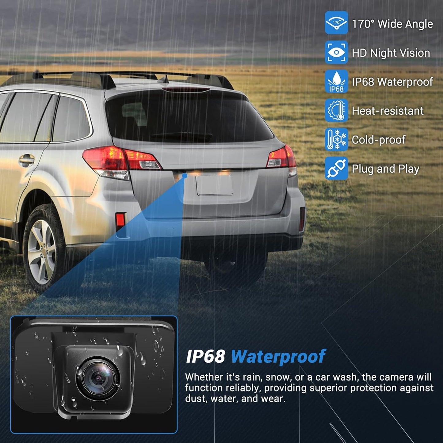 Backup Camera Rear View Camera Compatible with 2014-2017 Honda Accord Sedan EX-L/Touring 170° Wide Angle HD Night Vision, Replaces OEM 39530-T2A-A21 39530-T2A-A31 590-440