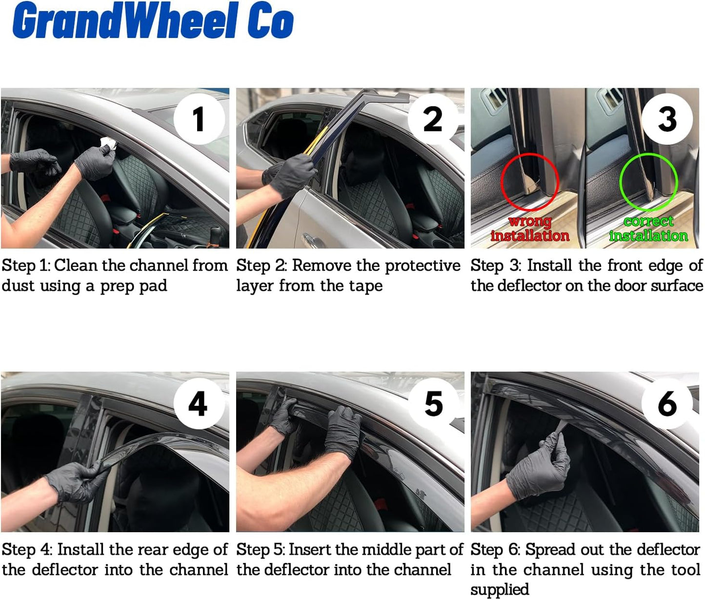 Window Deflectors Smoke Tinted in-Channel Side Window Vent Visor Deflectors Rain Guards Compatible with Chevrolet (Chevy) Bolt EV 2017-2023 - 4 pcs. GW0810