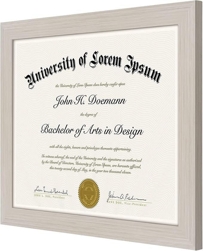 Americanflat 8.5x11 Diploma Frame in Light Wood with Shatter Resistant Glass - Horizontal and Vertical Formats for Wall and Tabletop