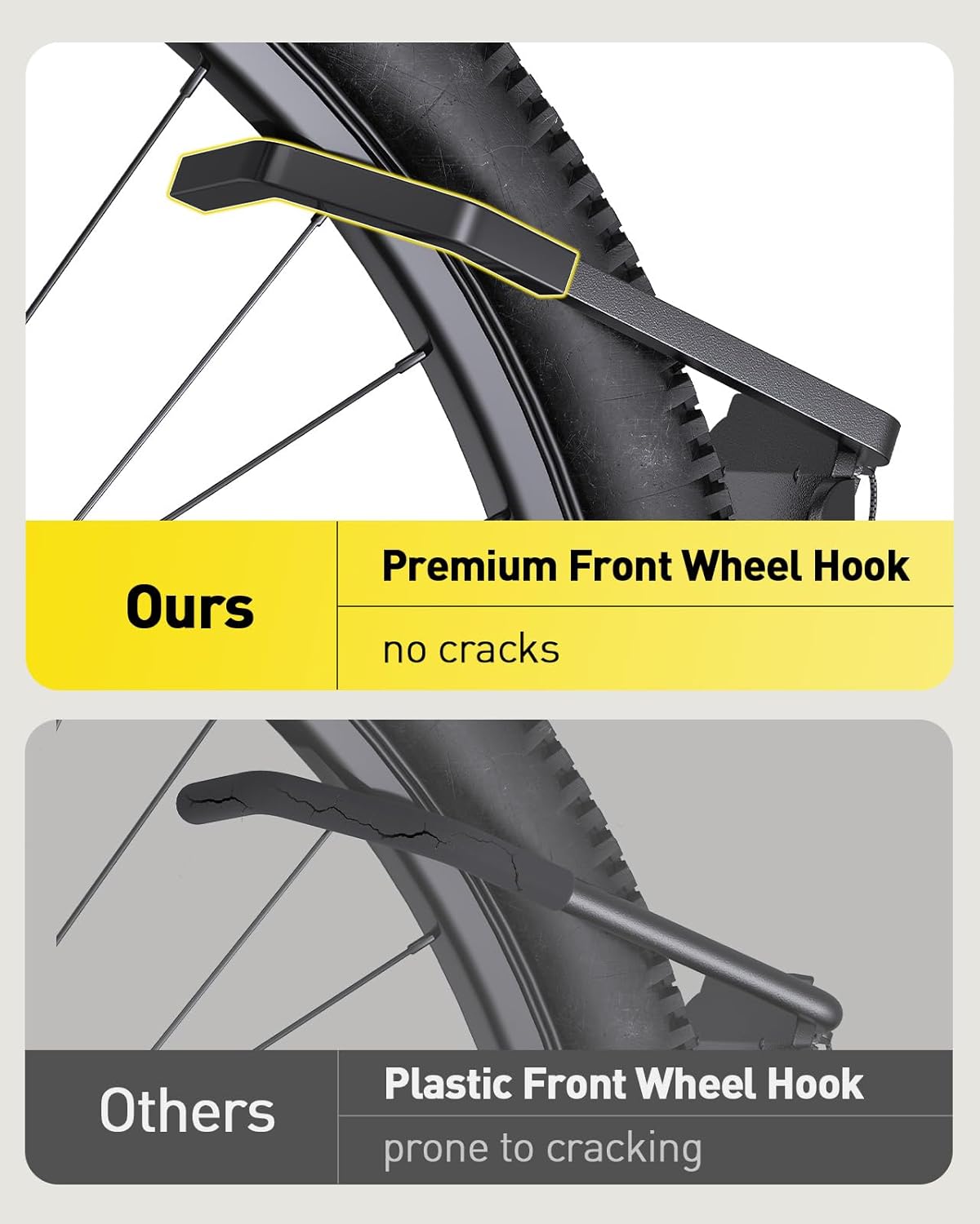 AM alphamount Swivel Bike Wall Mount, Metal Wall Bike Rack with Durable Sleeves, Space-Saving Vertical Bike Rack with 180° Swivel for Home and Garage, Bike Wall Mount Up to 66 lbs, 4-Pack