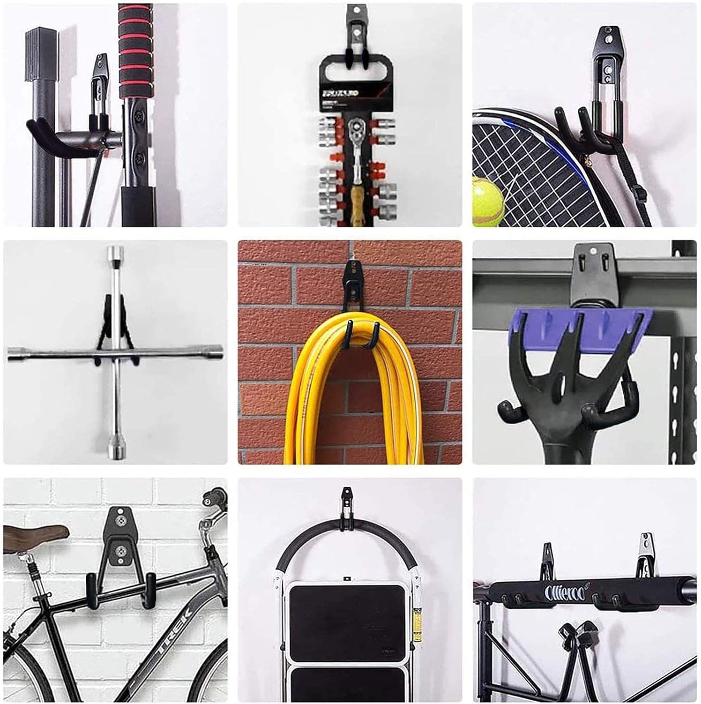 Garage Storage Utility Hooks - 2.8 Inch Wall Mount Hanging Hook, Tool Organizer, Heavy Duty Double Hook