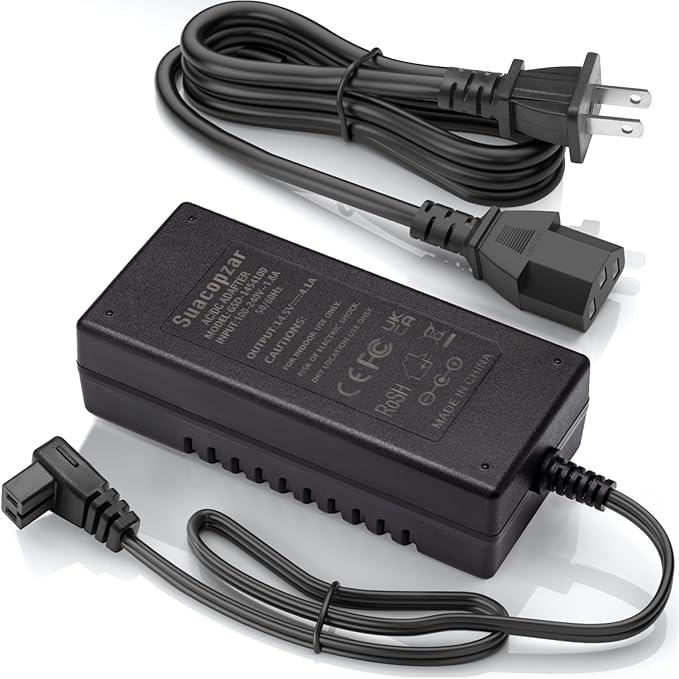 AC Power Cord 100~240V for Car Refrigerator, 60W AC Power Adapter Compatible for 60W 12V Refrigerator Car Freeze, 14.5V Car Fridge Freezer Part Compatible with Most Brands Car Refrigerator
