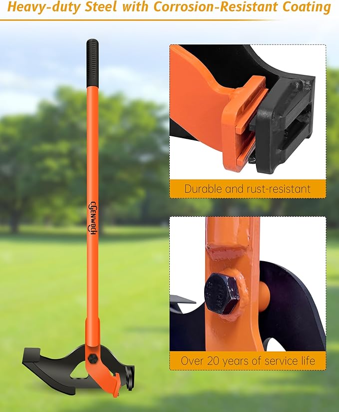 Medium Size Sapling Puller, Heavy-Duty High-Leverage Tree Puller Tool, Fully Uproots Woody Stems ¼ inch - 1 ⅜ inches, Suitable for Trees, Shrubs, Vines and Thorns with Large Root Systems