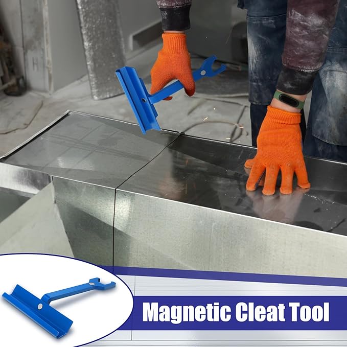 Blulu 6 Inches Magnetic TDC and TDF Clip Durable Metal Cleat Tool HVAC Duct Sheet Metal Tools for Tight Spaces Efficient HVAC Tools Clearance
