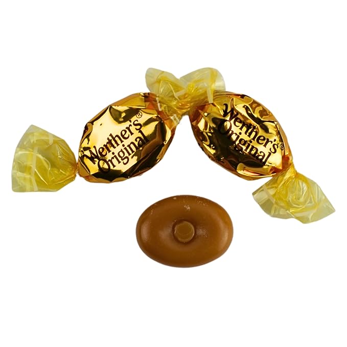 Traditional Butter Caramel Hard Candy Bulk - Werther Original Creamy Caramel Hard Candies, by Queen City Candy Cave (2 Pound)