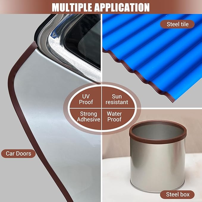 Rubber Edge Trim, Flexible Edge Trim for Sharp Edge, 3/32" U Channel Edge Protector, Self Adhesive Edge Guards for Car Doors, Truck Doors and Sheet Metal Parts, 20Ft, Brown Color