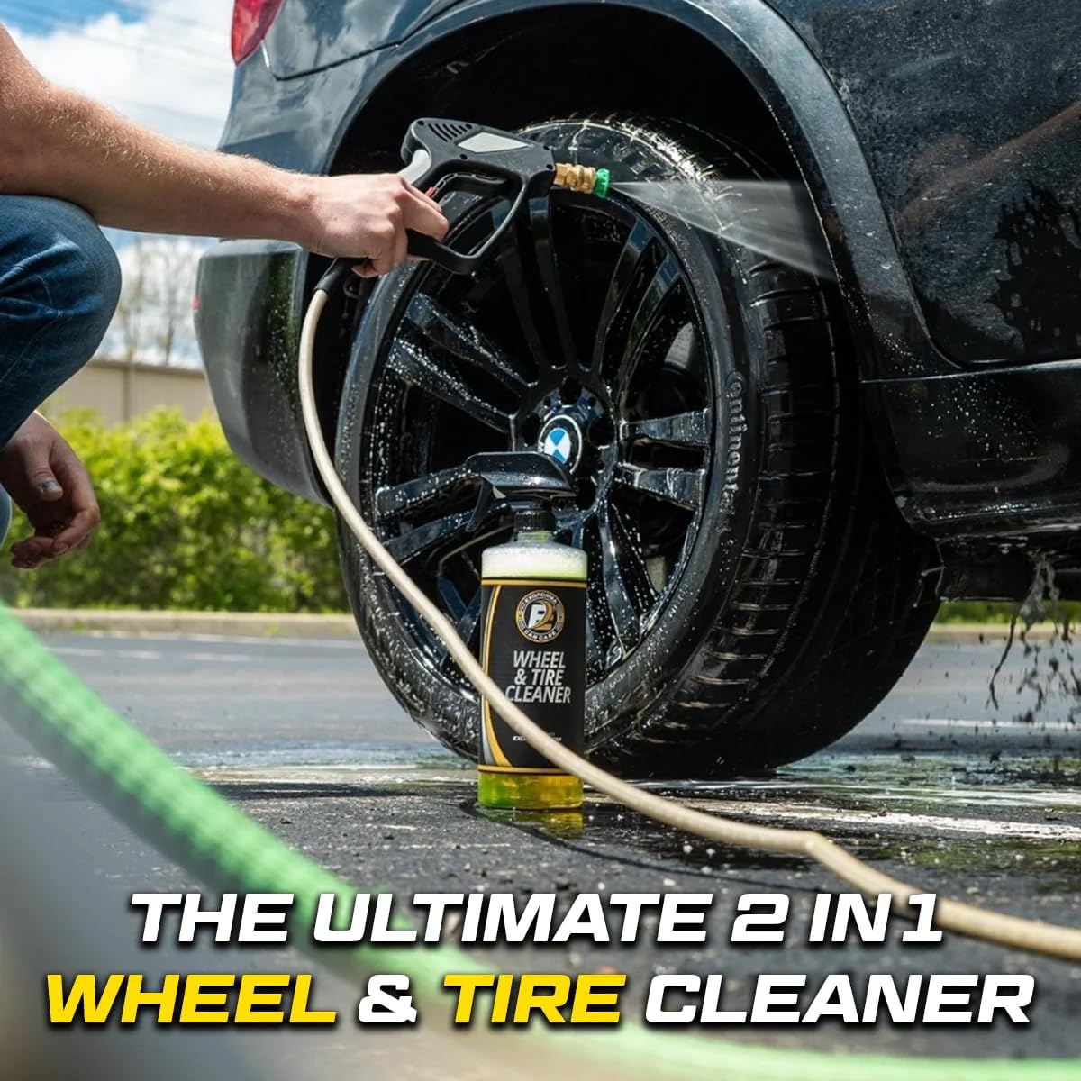 ExoForma Wheel & Tire Cleaner - Removes Built-Up Brake Dust, Dirt & Grime - Improves Dressing Performance - 2-in-1 Formula - Chosen by Pros (128 FL Oz)